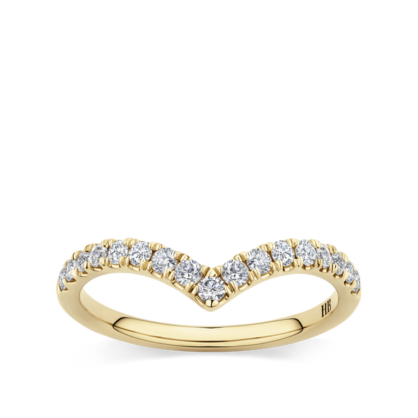 Double White Gold Chevron Ring Enhancer Bridal Set